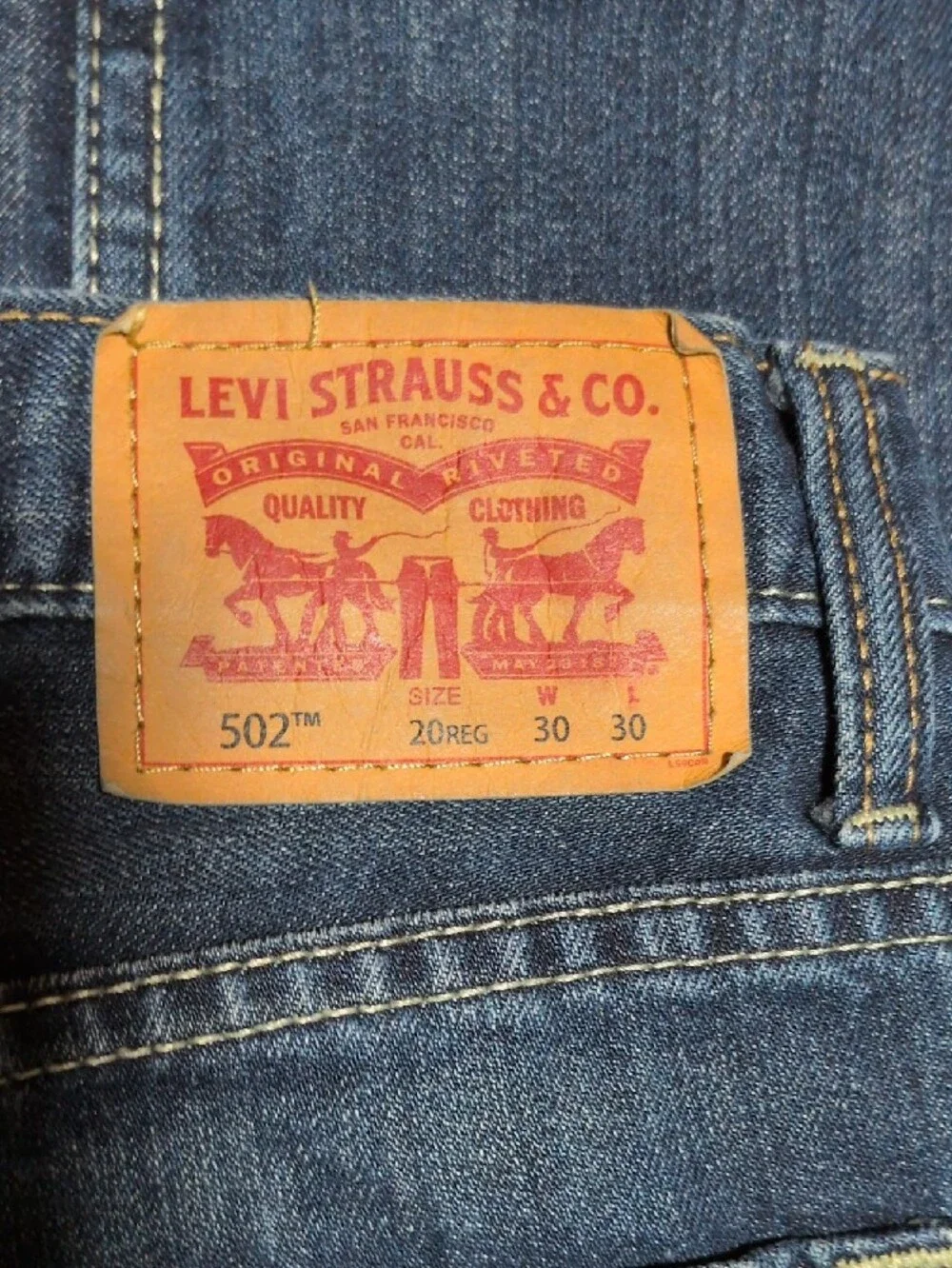 Levi's men's 502 regular taper Indigo Blue Straight Jeans 30x30